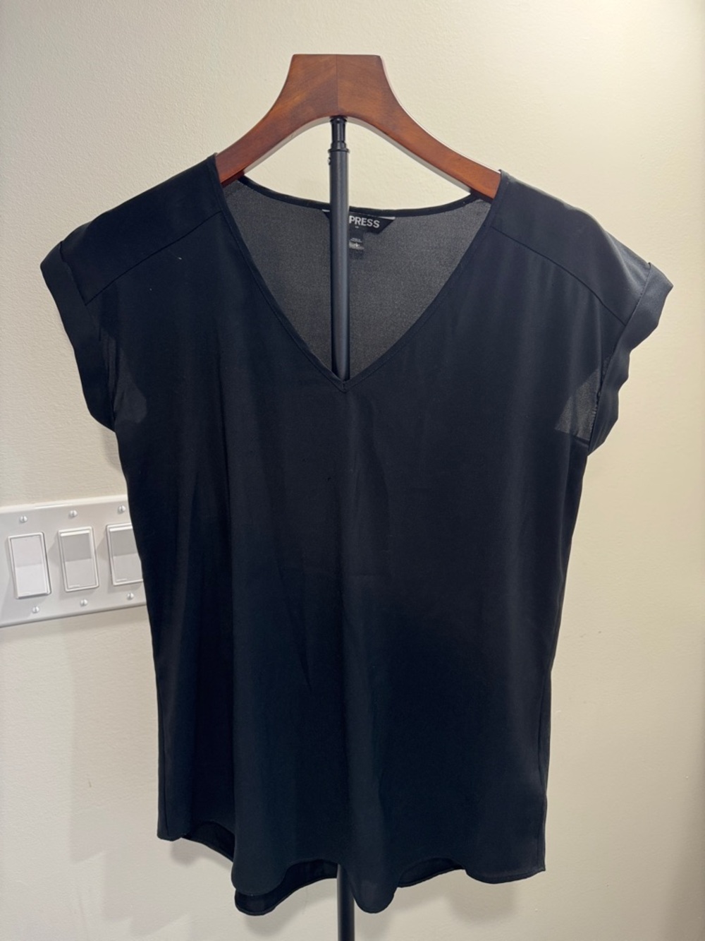 Express Black V Neck Blouse (Size S)